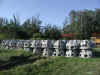 A stack of 100 reef balls wait for placment in Lake Okeechobee